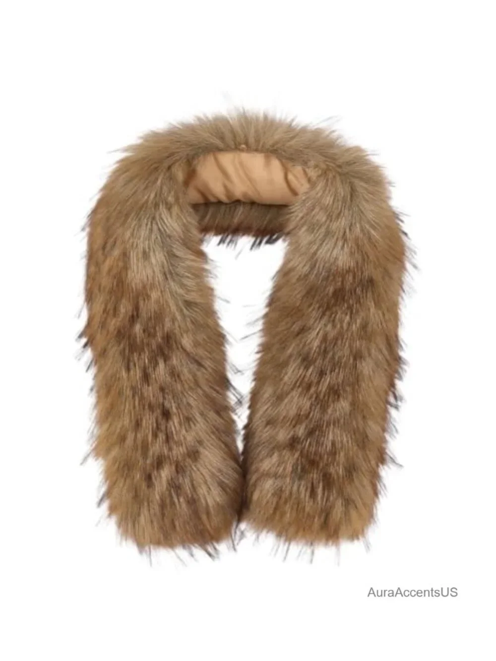 Faux Fur Scarf Wrap Detachable Hood Trim Collar for Winter Coats